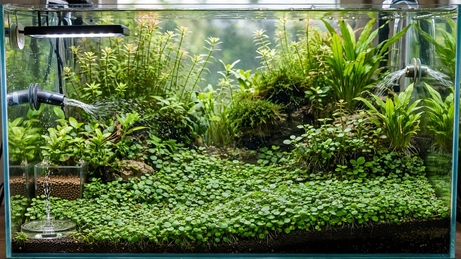 Aquarium carpet plants in small clumps failing to spread