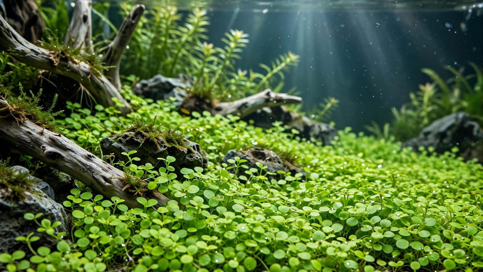 Vibrant monte carlo carpet with small round bright-green leaves