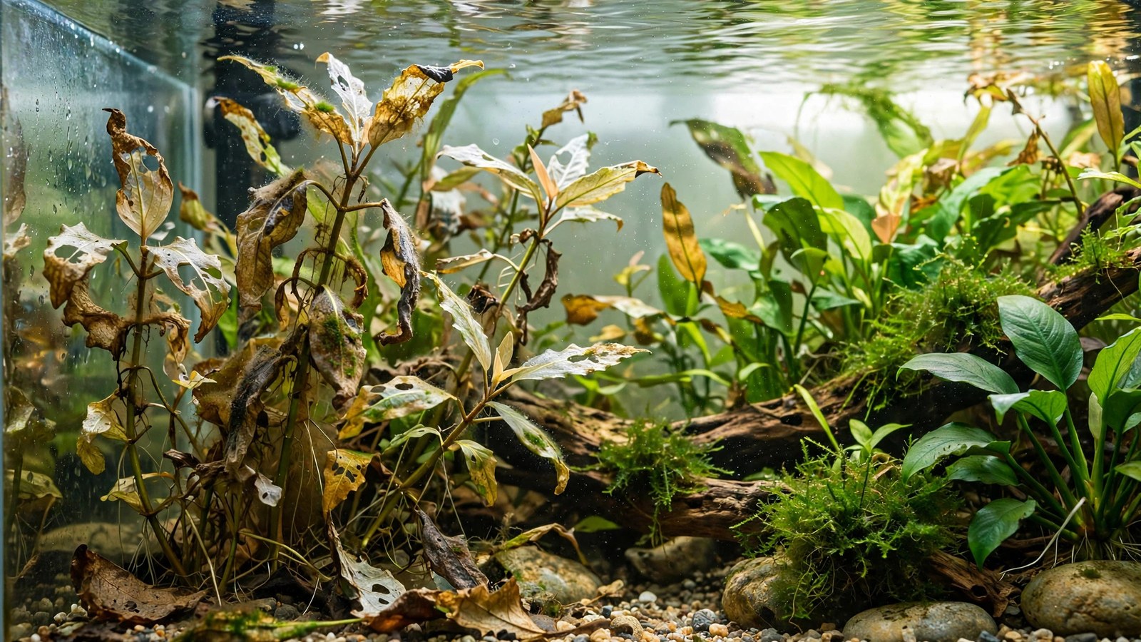 Aquarium thermometer showing temperature in a planted tank